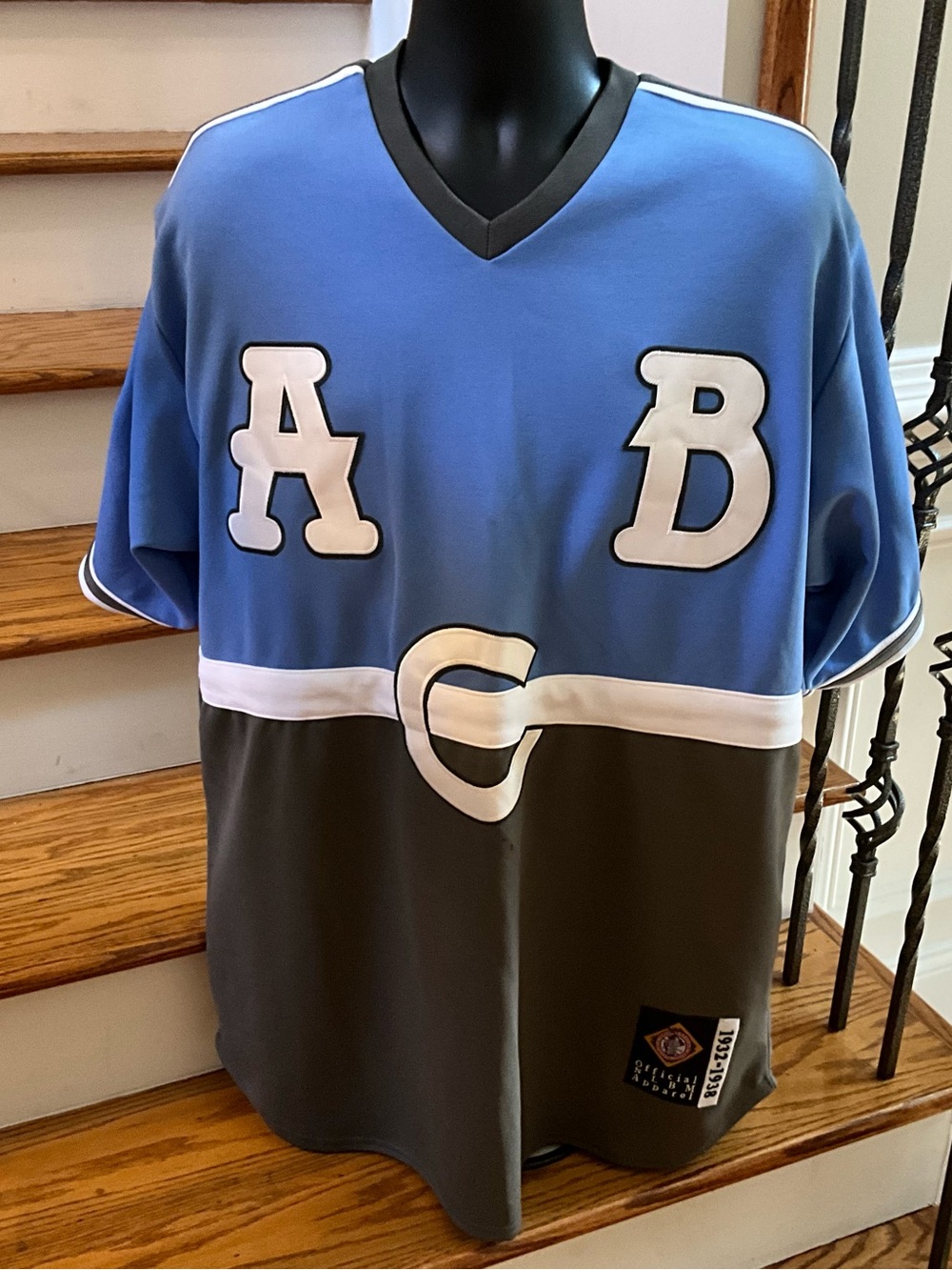Vintage Atlanta Black Crackers Blue and Gray Short Sleeve Jersey